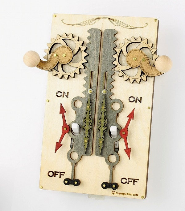 Radical Double Rack and Pinion Light Switch Plate