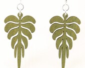 Leaf Geometric - laser cut earrings - sustainable wood