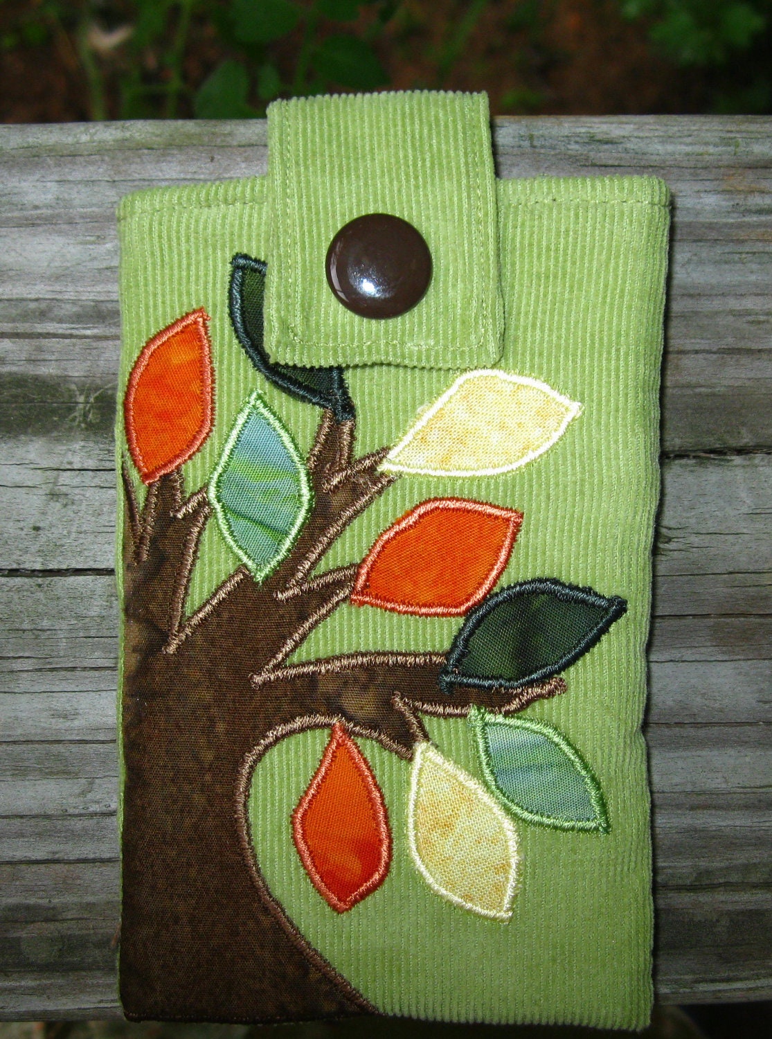 batik tree iPod cozy padded pouch with pocket handmade one-of-a-kind