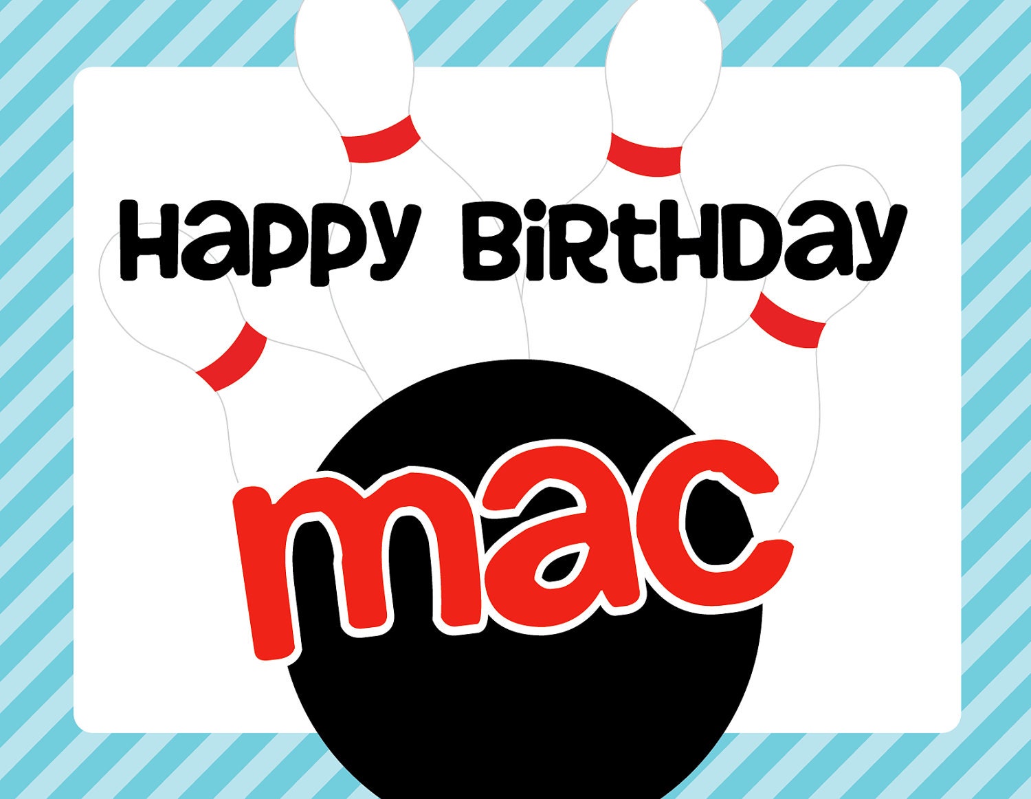 DIY, Bowling Birthday PARTY PACK Il_570xn