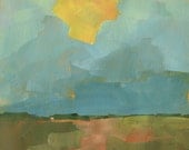 Original acrylic semi-abstract landscape painting - Breaking storm