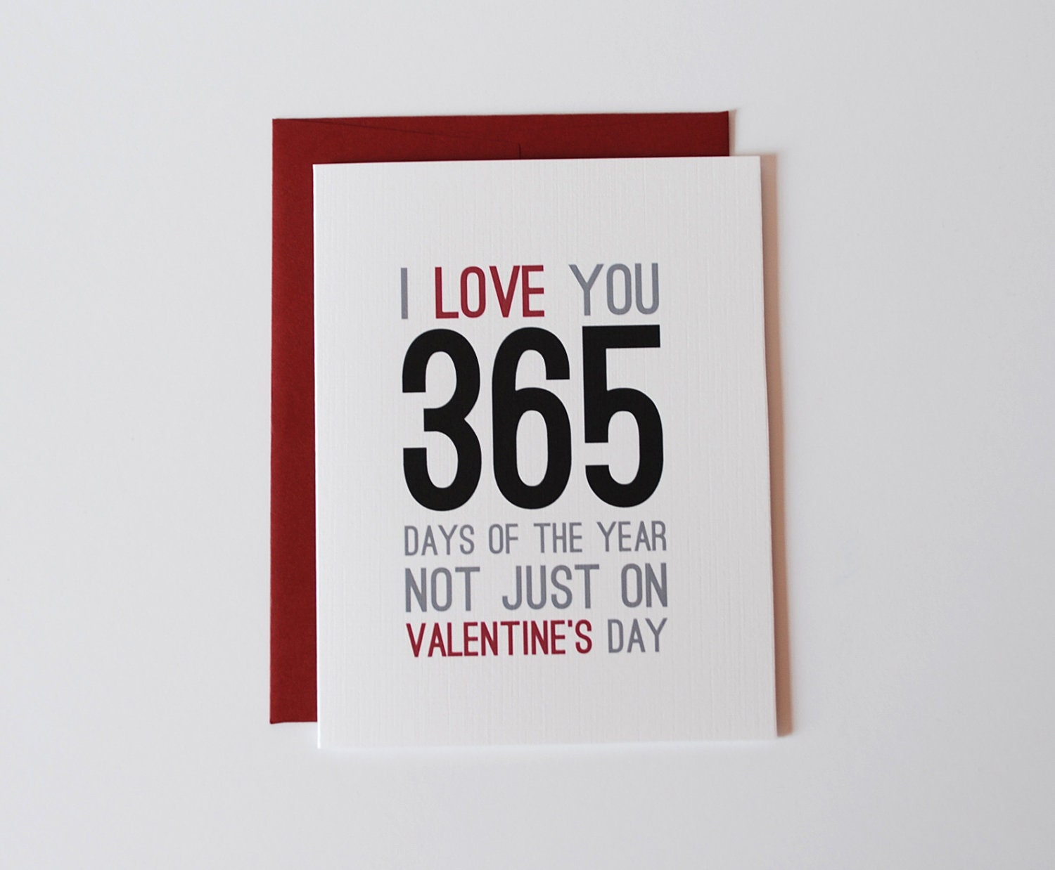 Anniversary Card - I Love You Card 365 Days - Valentines Day Card