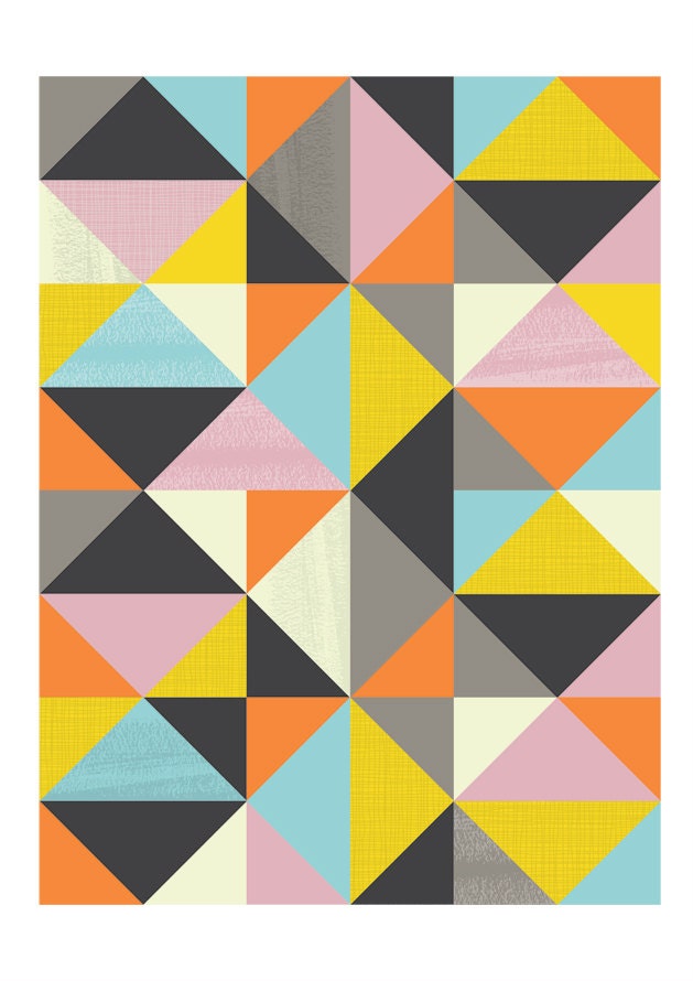 Abstract print, Geometric art, Mid Century modern, Modern art, Scanidnavian design, wall decor,  A3