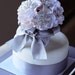 Vintage Bridal Brooch Bouquet Wedding Cake Topper - Pearl Rhinestone Crystal - Silver Peach Grey - 55% off - CT001LX
