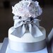 Vintage Bridal Brooch Bouquet Wedding Cake Topper - Pearl Rhinestone Crystal - Silver Peach Grey - 55% off - CT001LX