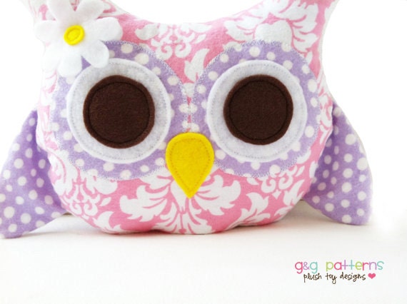 Owl Pillow Sewing Pattern - Owl Bookend Or Owl Pillow Pattern - PDF