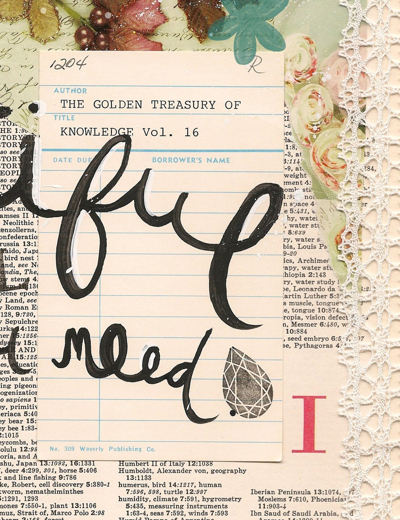 Collage Art Print - 8x10 - Inspirational Quote - Useful and Beautiful is All You Need