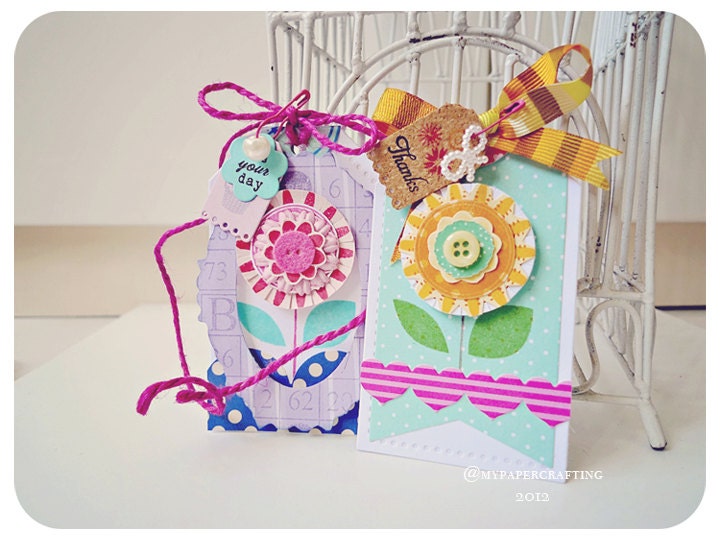 Flower tag for Scrap booking / card making etc