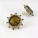 Honey brown beaded earstud ,vintage style, earrings with cabochon and delica ,beaded jewelry ,beadwork artisan ,jewellery