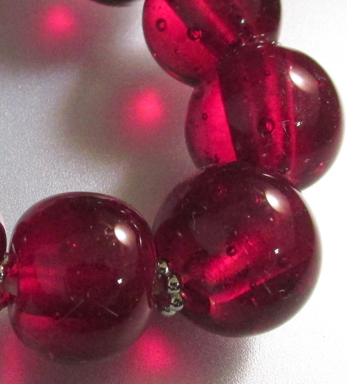 Lampwork Beads (10)- Xmas Red Collection - LEteam
