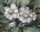 White Magnolia Watercolor Painting