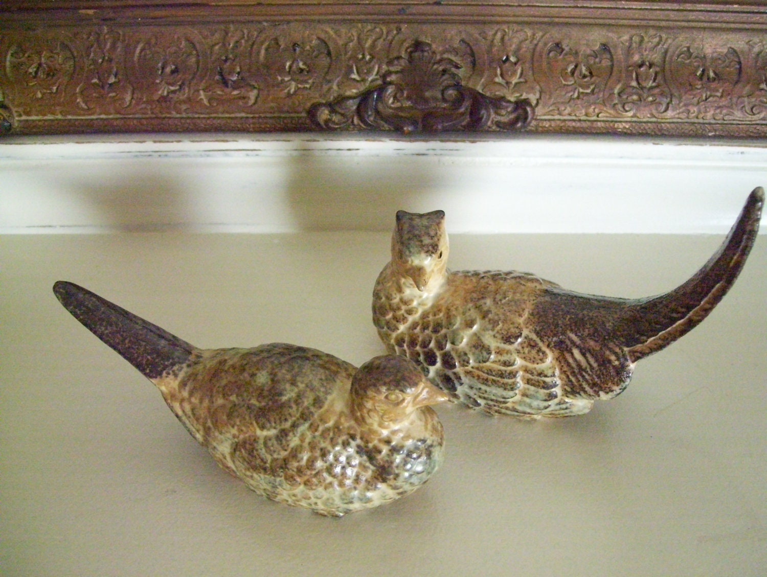 Vintage Ceramic Pheasant Figurines Japan by LakeBreezeVintage