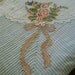 Lovely blue and white cutter chenille bedspread with plush chenille flowers