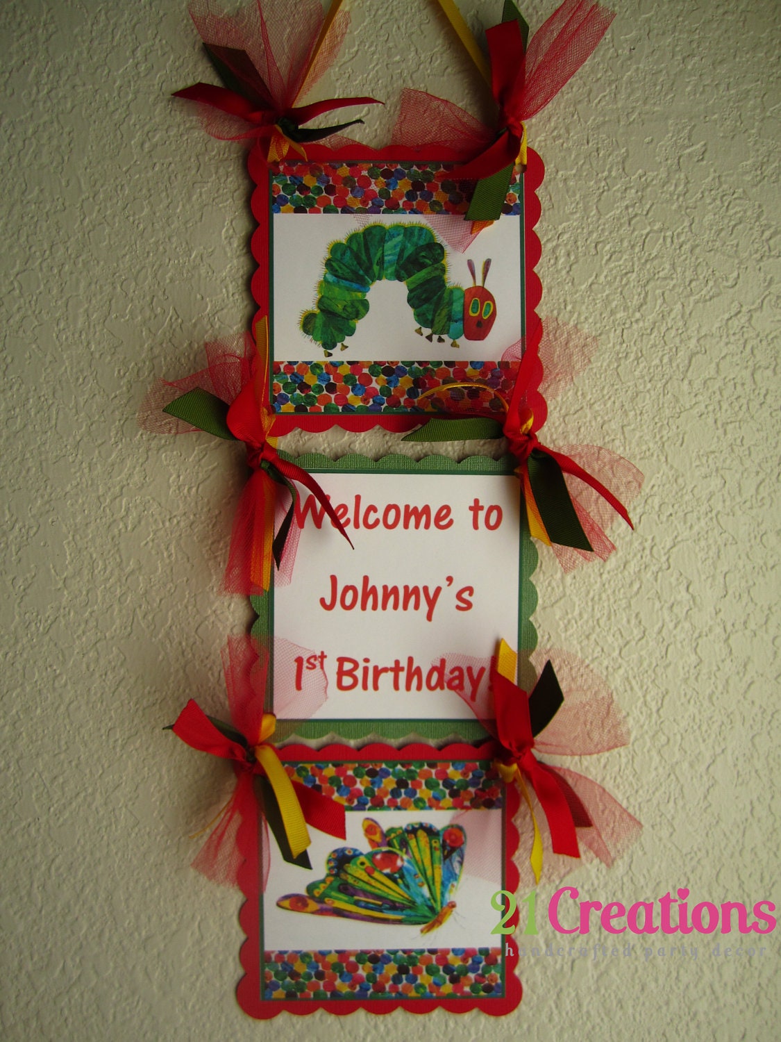 Very Hungry Caterpillar Birthday Door Sign