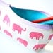 Zippered Pencil Case / Pouch - Pink Elephants