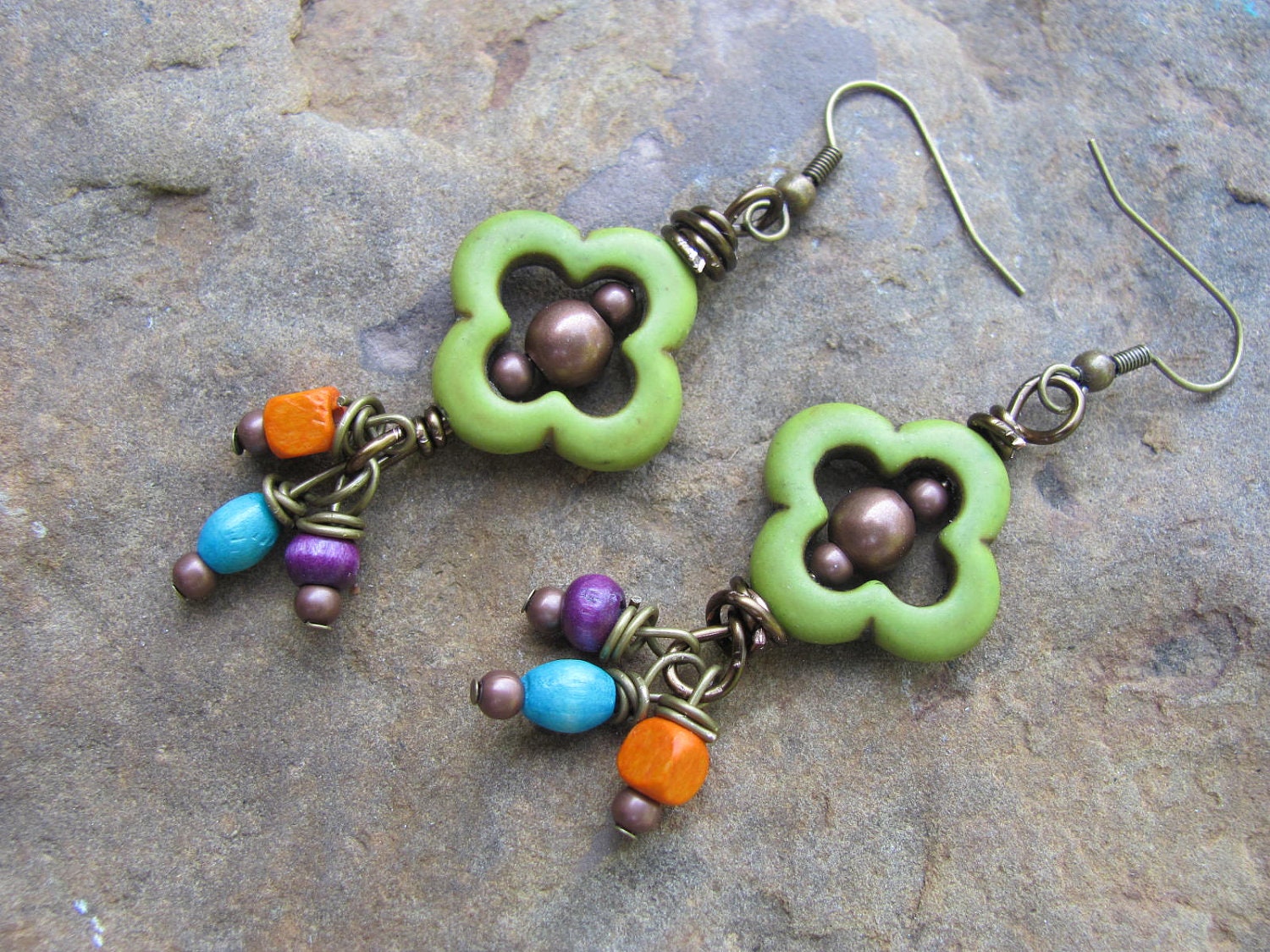 Green Soutwestern Earrings