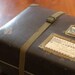 Vintage Shipping Box with Canvas Straps, Industrial Storage Decor
