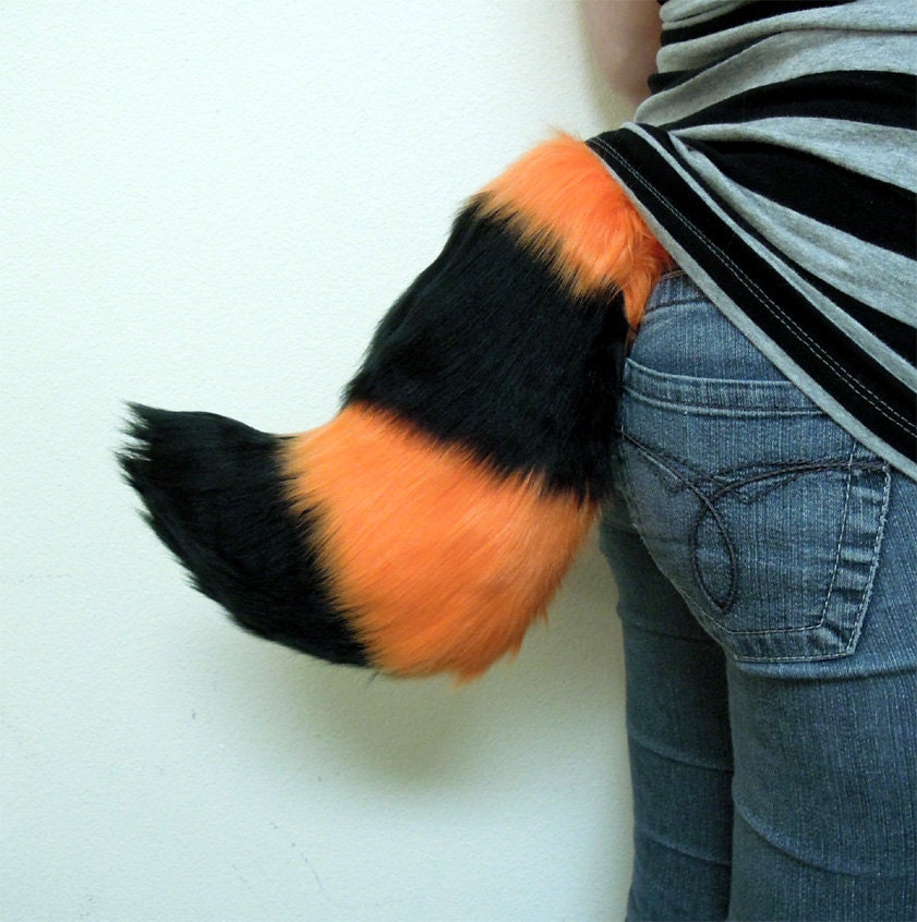 Small Tail - Jack-o-Lantern - Faux Fur Costume Tail