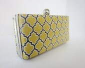 yellow bridesmaid clutch, gray yellow weddings, yellow minaudiere, gray yellow clutch