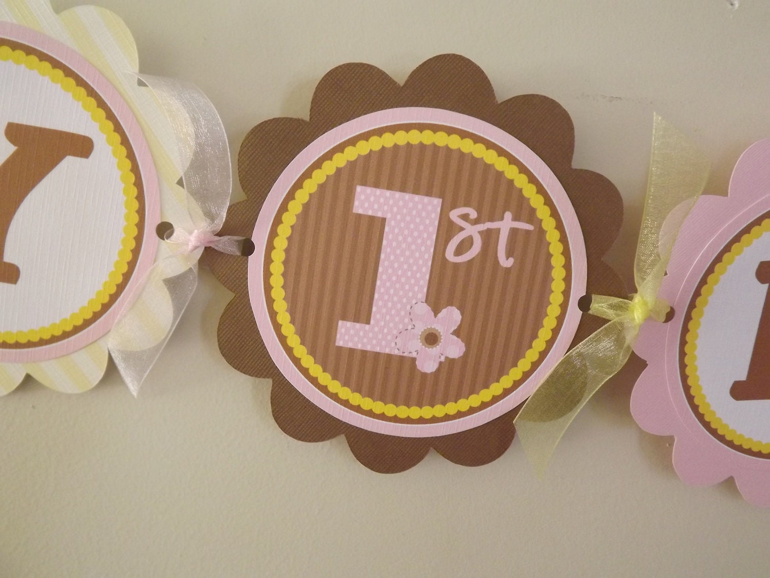 Girly Farm Collection in Pink and Yellow: Happy Birthday Banner Il_570xn