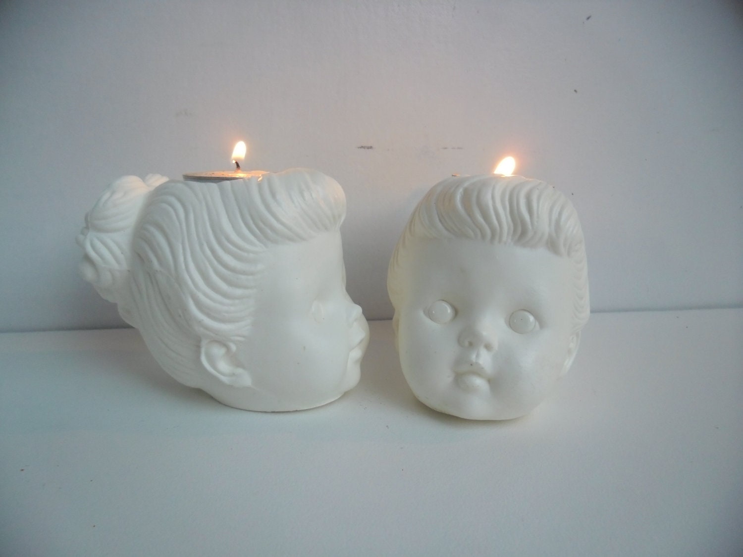 Vintage Doll Head Tea Light Candle Holder