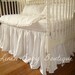 Starfish Bumperless Baby Bedding with White Linen Tattered Starfish 4 Piece Set
