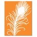 Peacock Feather - 8 x 10 Feather Silhouette Print - Pink, Orange, Yellow, Gray, and More