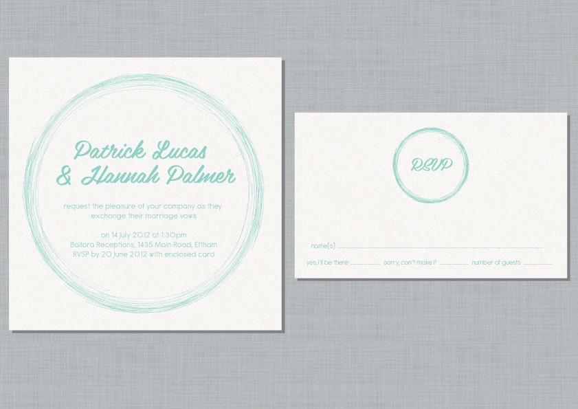 Printable Wedding Invitation Set - Circle