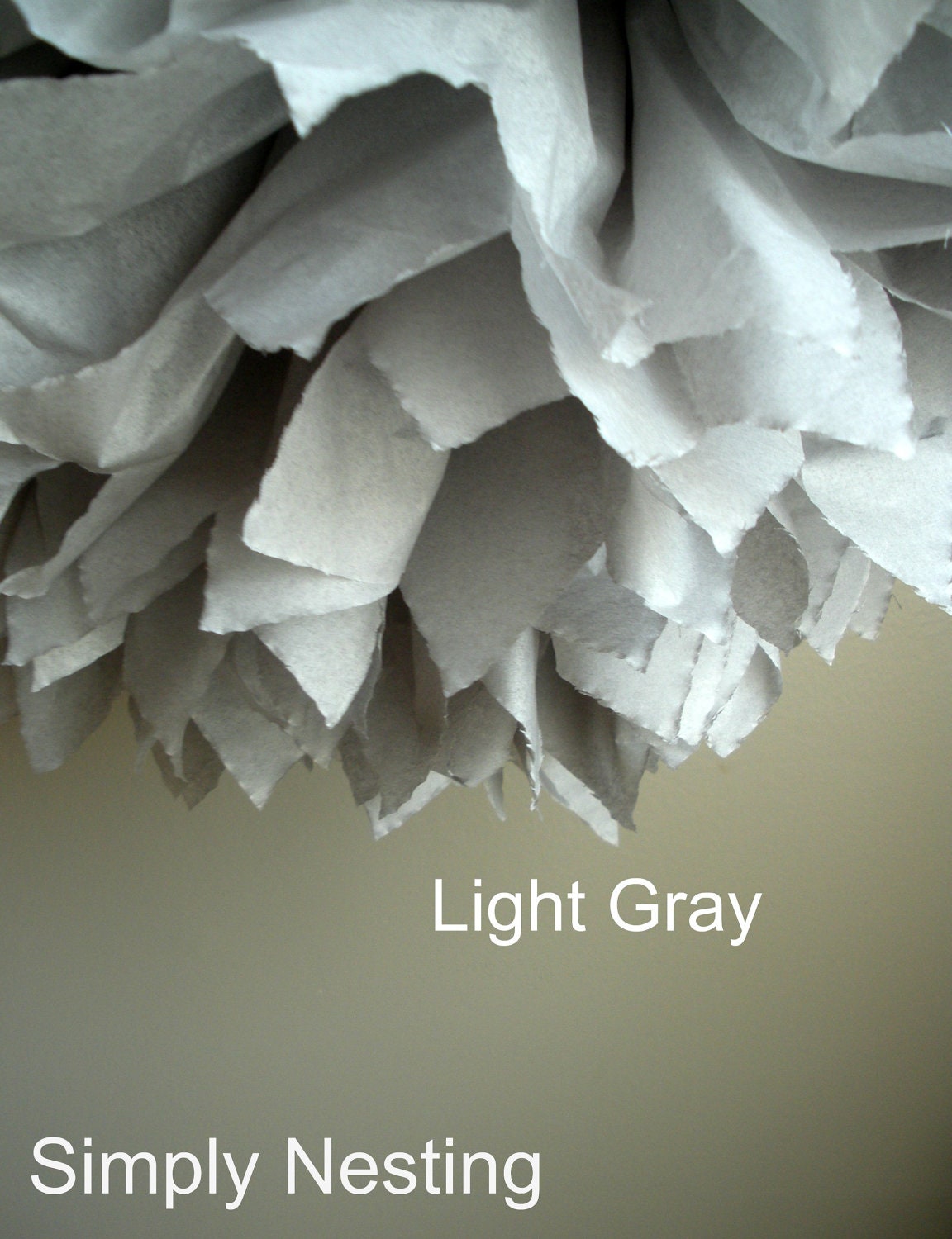 1 Large Light Gray Tissue Paper Pom Pom