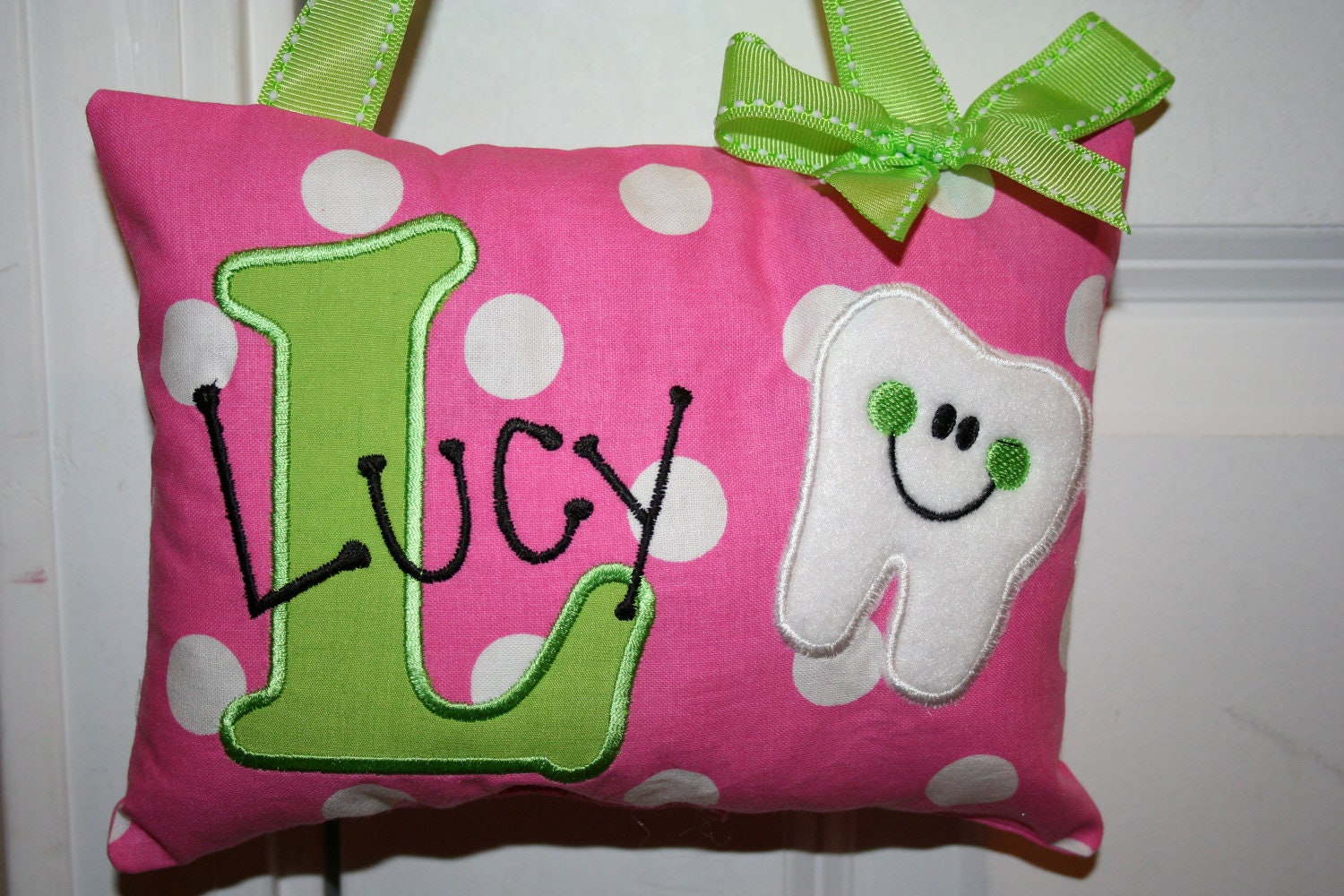 thumbnail image 2 of Unicorn Tooth Fairy Pillow, Custom Name Pillow, Kids Room Decor 2 of 11