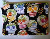 Colorful Sugar Skull Zipper Pouch