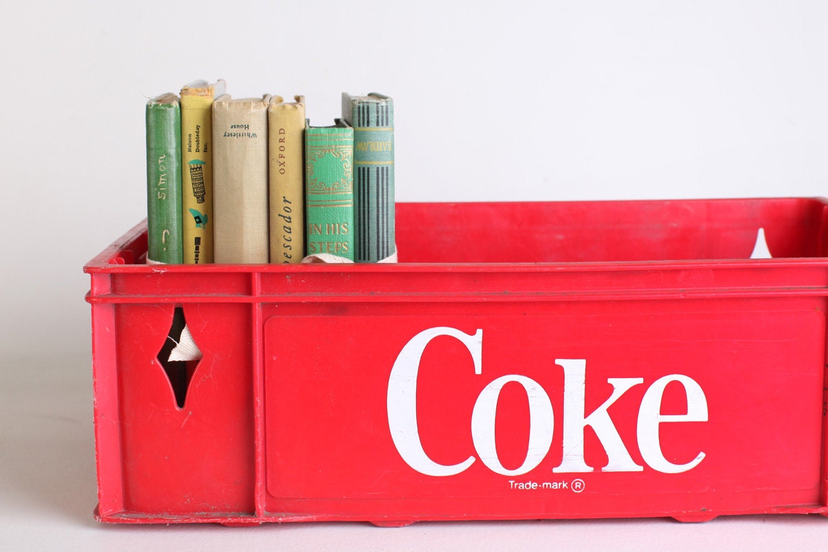 Vintage Red plastic Coca Cola Crate, storage tote