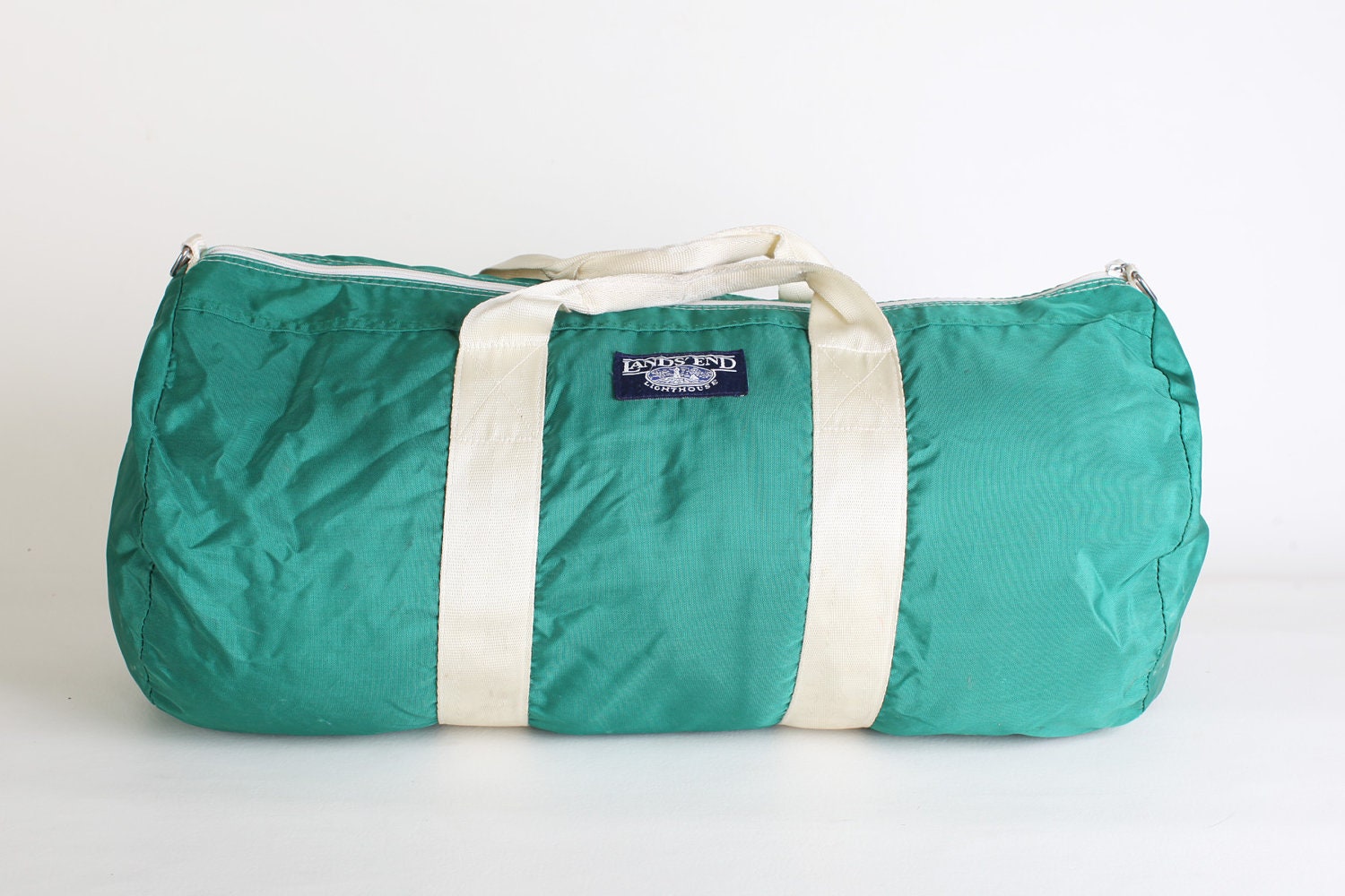 Green Canvas Lands End Duffle Bag by thisvintagething on Etsy