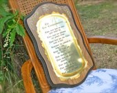Ten Commandments, 50's Christmas Vintage Wooden and Brass Wall Hanging Art