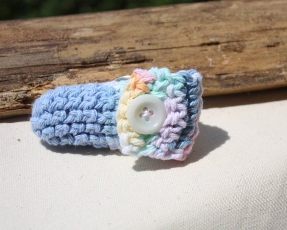 Lip Balm Cozy, lipstick Key Chain,  Crocheted Key Chain
