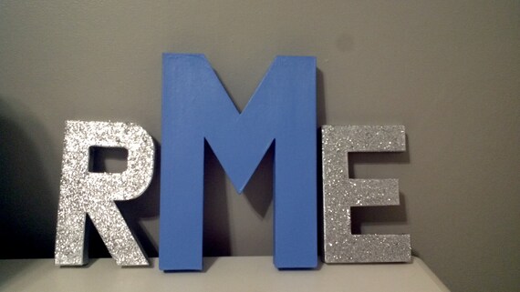 Items similar to Glitter Block Letters Monogram or Initials Any