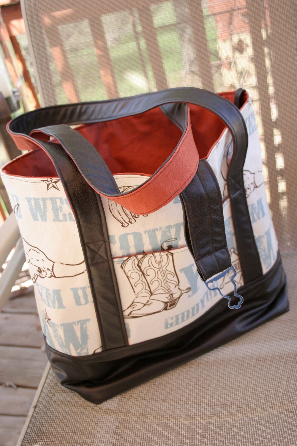 Wild West, Cowboy, Star, horseshoe, Steer skull, Rodeo Diaper bag or handbag