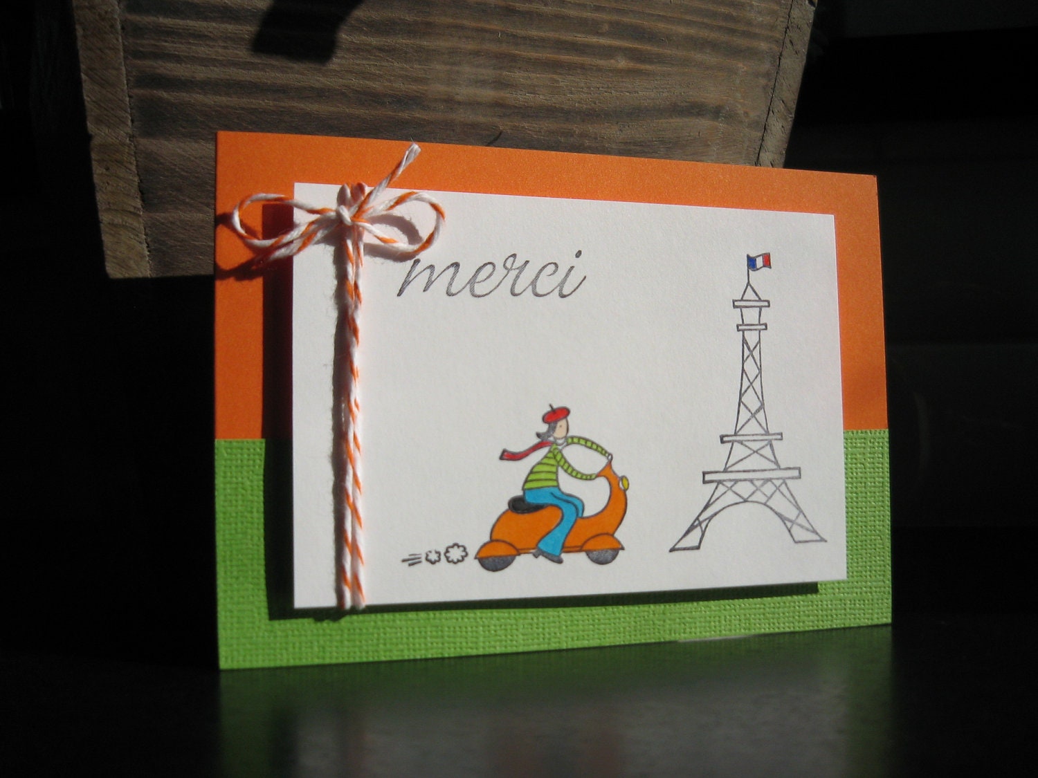 Reserved for Elspeth. Merci Thank You Cards Set 12 Cards Paris France Lover Vespa Eiffel Tower