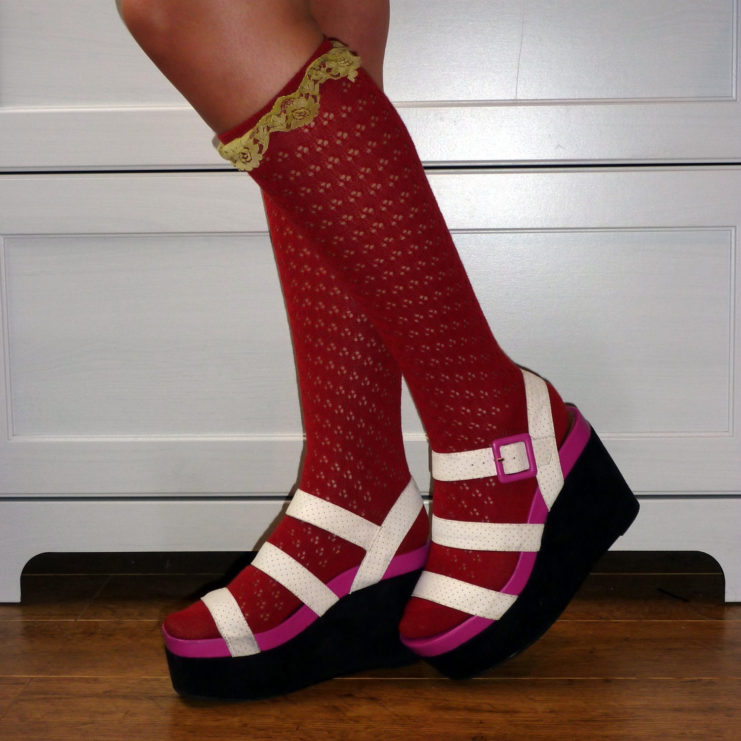 Red Frilly Socks