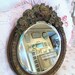 Antique Vintage Barbola Roses Beveled Mirror - Floral Roses - Antique - Shabby French Cottage