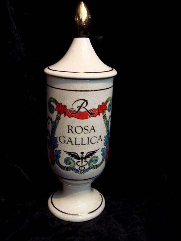Antique Apothecary Pharmacy Jar Rosa Gallica at Gothic Rose Antiques
