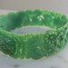 Carved Lucite Jade Green Bangle Bracelet