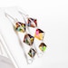 Xilion Crystal Earrings / Swarovski beaded dangling bridal rainbow xilion beads earrings