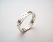 Shakespeare As You Like It silver etched ring with All the World's a Stage quote