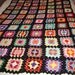 Rainbow Brite. Vintage Antique Crocheted Multi Color Granny Squares AFGHAN