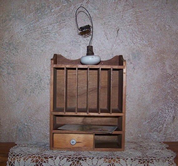 Vintage Cubby Shelf mail organizer by woodnheart on Etsy