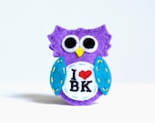 handmade hair clip or pin Brooklyn Owl Purple "Brook" - BrooklynOwl
