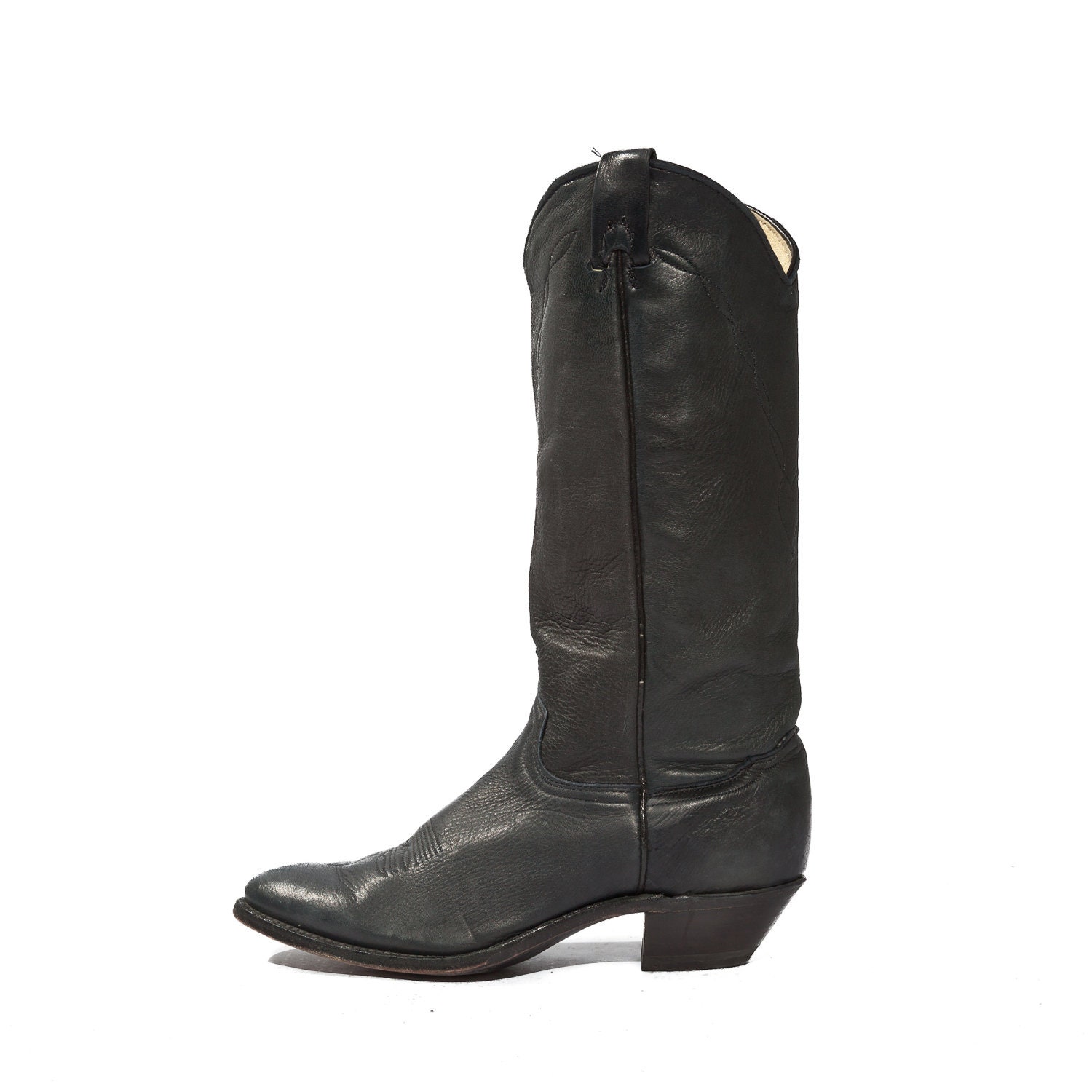 ladies boots navy blue leather
