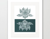 Yin Yang Lotus - Teal