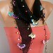 Summer Scarf Shawl - Cotton Weddings Scarves - Cowl with Lace Edge - Black